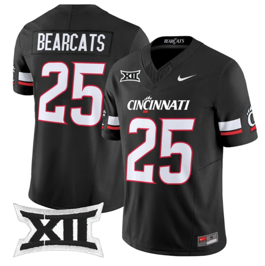 Bearcats Jersey #25 Cincinnati Bearcats 2025 Vapor Limited Stitched Black by NCAA Football Jersey