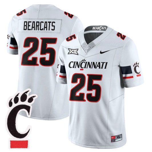 Bearcats Jersey #25 Cincinnati Bearcats Football 2025 Uniform Stitched White by My Store