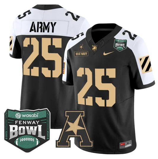 Beat Navy Jersey #25 Army Black Knights 2025 Fenway Bowl Patch Stitched Alternate by NCAA Football Jersey