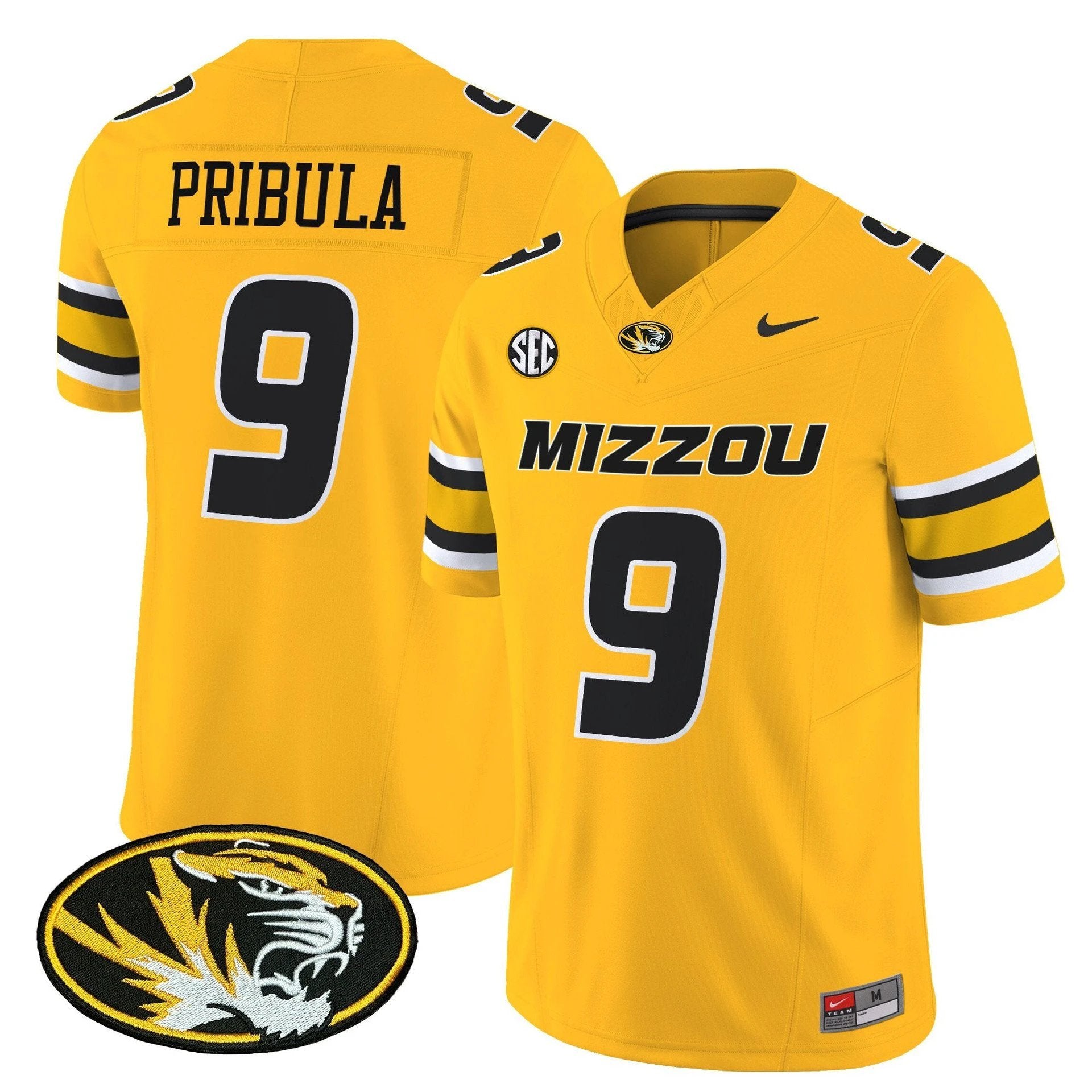 Beau Pribula Jersey #9 Missouri Tigers 2025 Vapor Limited Stitched by My Store NCAA Football Jerseys