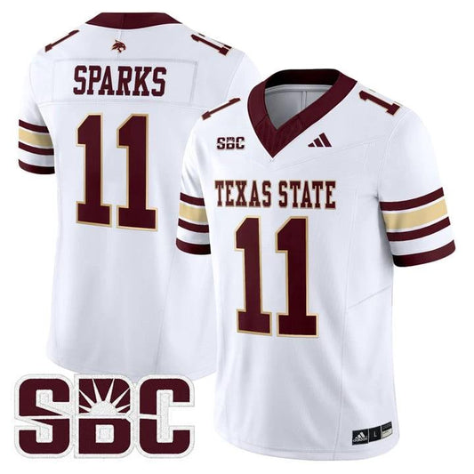Beau Sparks Jersey #11 Texas State Bobcats 2025 Limited Stitched by My Store NCAA Football Jerseys