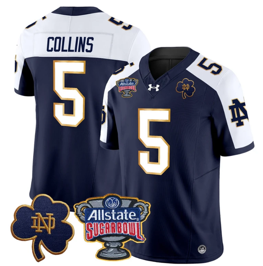 Beaux Collins Jersey #5 Notre Dame 2024 Sugar Bowl Patch Football Alternate by NCAA Football Jersey