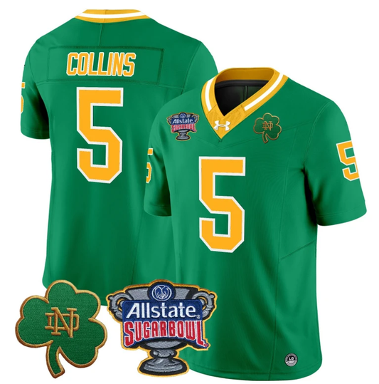 Beaux Collins Jersey #5 Notre Dame 2024 Sugar Bowl Patch Football Throwback by NCAA Football Jersey