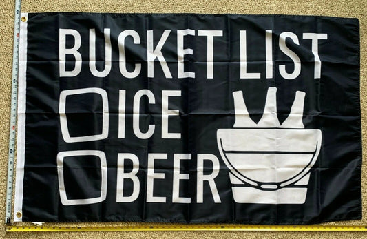 Beer Flag Bucket List B Family Party Fun Bud Claw Busch Sign 3x5' by flagsjustdoit
