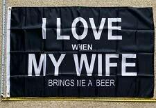 Beer Flag I Love My Wife Black Busch Bud Twisted Claw Sign Poster 3x5' by flagsjustdoit