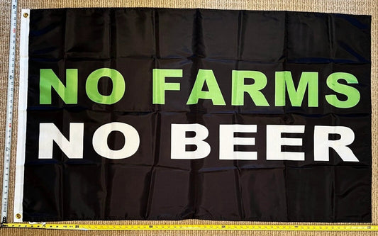 Beer Flag No Farms No Beer Black Busch Twisted USA Sign Poster 3x5' by flagsjustdoit