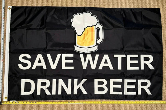 Beer Flag Save Water Drink Beer Busch Twisted USA Sign Poster 3x5' by flagsjustdoit