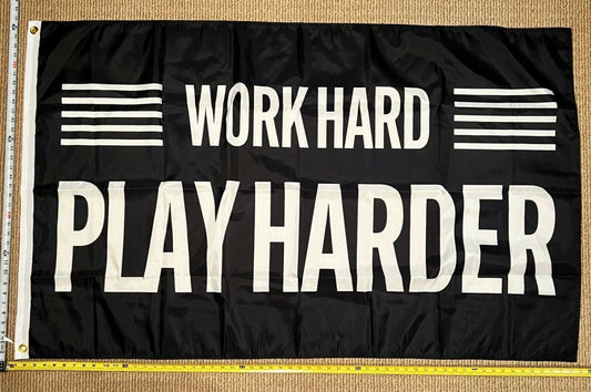 Beer Flag Work Hard Play Harder Cool Party Busch Bud Sign Sign 3x5ft by flagsjustdoit
