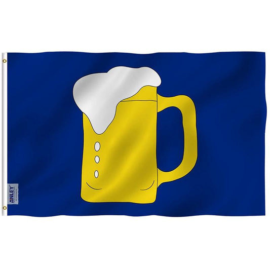 Beer Mug Flag with Brass Grommets 3X5Ft Banner USA Polyester by flagsjustdoit