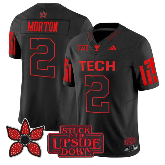 Behren Morton Jersey #2 Texas Tech Red Raiders Stranger Things Edition Stitched by My Store NCAA Football Jerseys