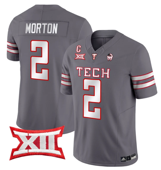 Behren Morton Jersey #2 Texas Tech Red Raiders Vapor Limited Football Grey by My Store