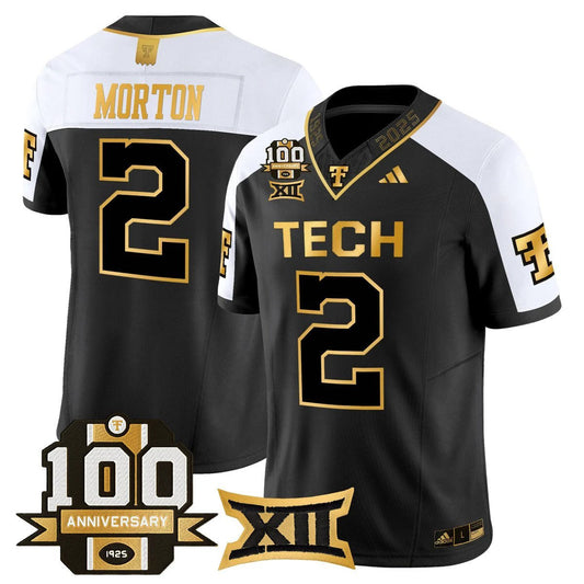 Behren Morton Jersey #2 Texas Tech 2025 100th Anniversary Stitched by My Store NCAA Football Jerseys