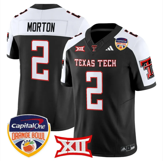 Behren Morton Jersey #2 Texas Tech 2025 Orange Bowl Patch V2 Stitched by My Store NCAA Football Jerseys