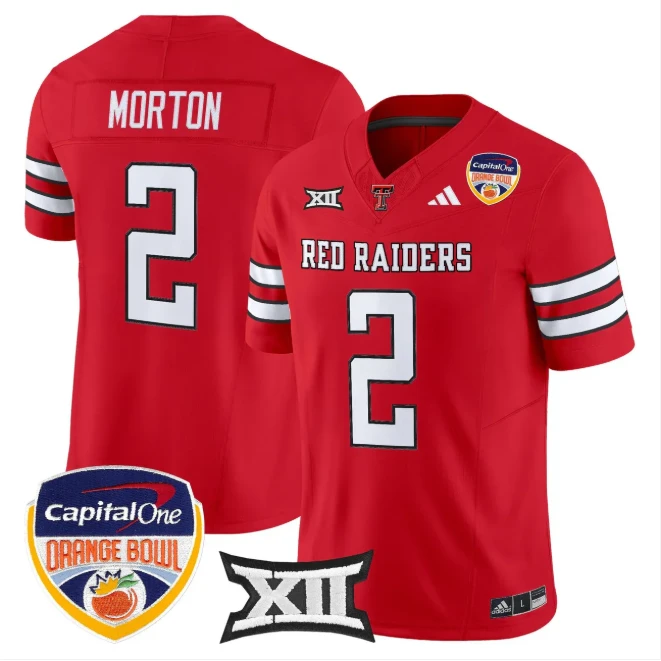 Behren Morton Jersey #2 Texas Tech 2025 Orange Bowl Patch V2 Stitched by My Store NCAA Football Jerseys