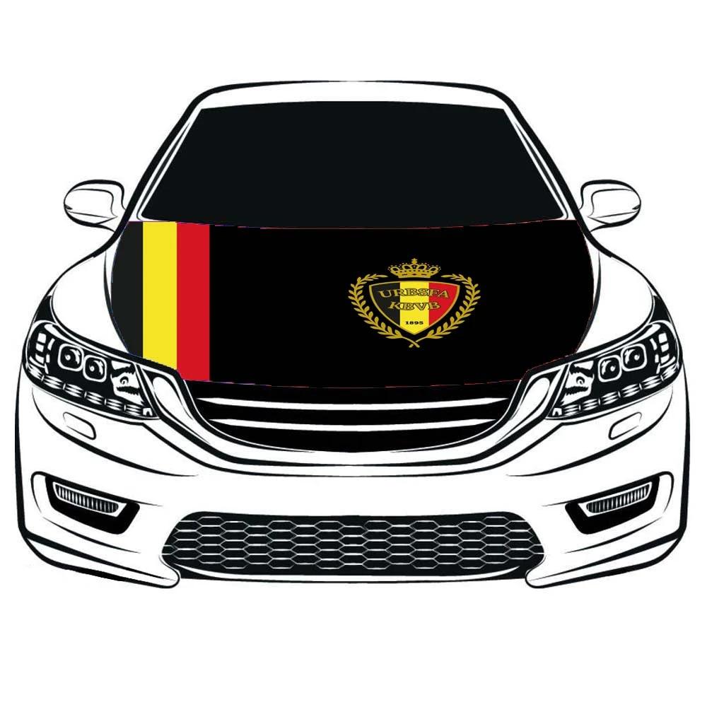 Flag Belgium National Team ,Belgium National Football Team Car Hood Cover Banner ,Engine Flag,3.3X5ft/6X7FT,100% Polyester Elastic Fabrics Can be Washed by flagsshop