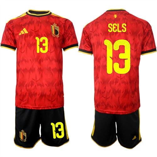 Belgium #13 SELS Jersey National Team x World Cup 2026 Home Red On Field Soccer by Soccer Jersey