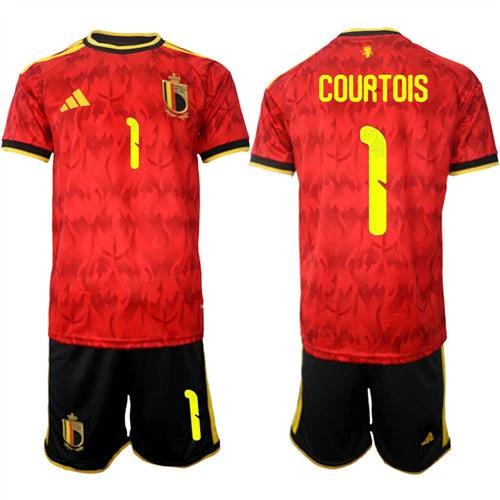 Belgium #1 COURTOIS Jersey National Team x World Cup 2026 Home Red On Field Soccer by Soccer Jersey