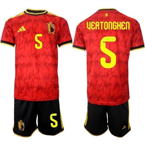 Belgium #5 UEATONGHEN Jersey National Team x World Cup 2026 Home Red On Field Soccer by Soccer Jersey