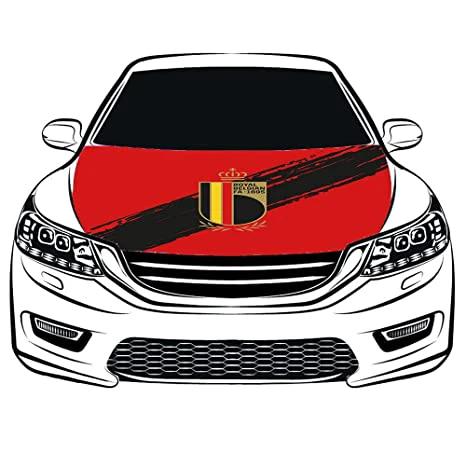 Flag Belgium National Team ,Belgium National Football Team Car Hood Cover Banner ,Engine Flag,3.3X5ft/6X7FT,100% Polyester Elastic Fabrics Can be Washed by flagsshop