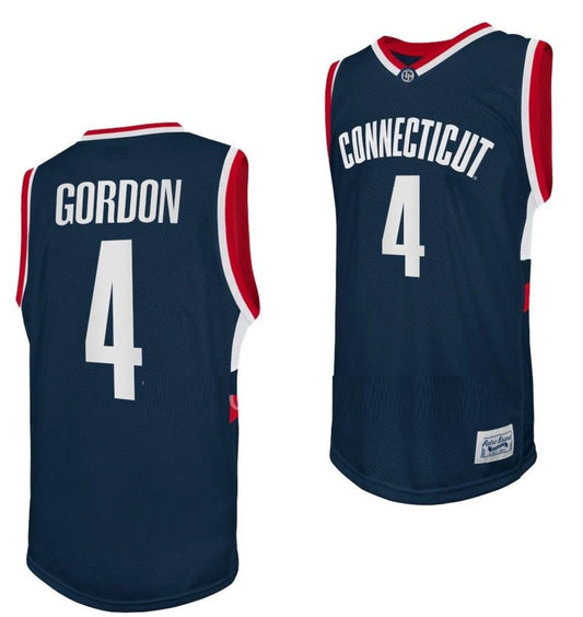 Ben Gordon Jersey UConn Huskies College Basketball Navy Retro #4 by My store basketball
