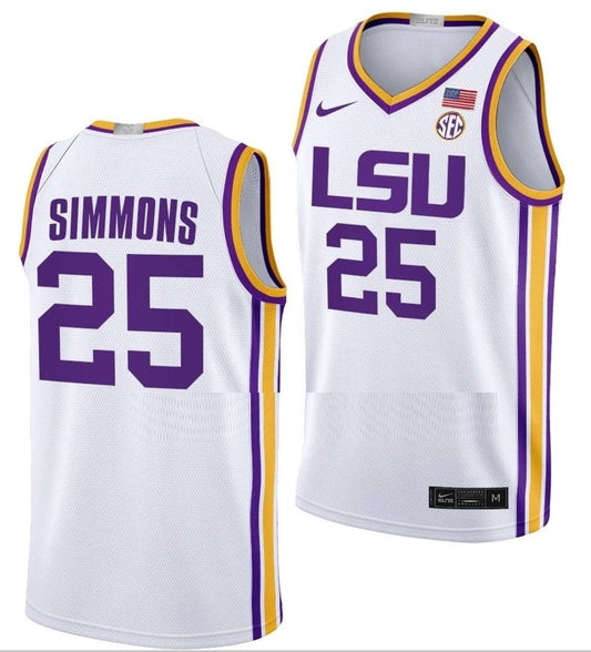 Ben Simmons Jersey LSU Tigers College Basketball Limited White #25 by My store basketball