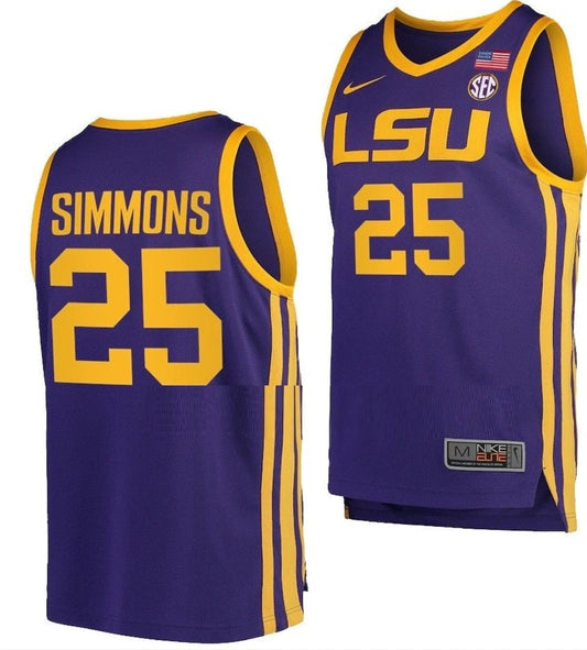 Ben Simmons Jersey LSU Tigers College Basketball Purple #25 by My store basketball