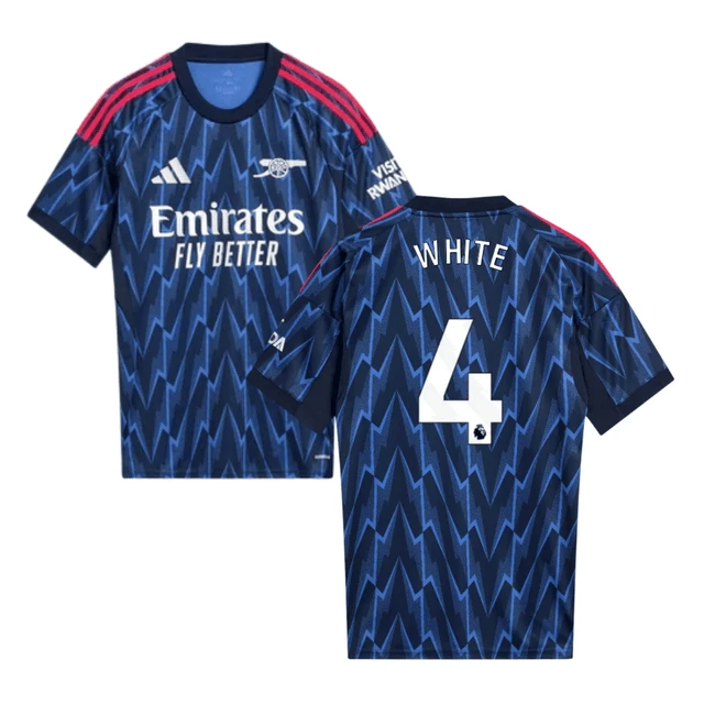 Ben White #4 Arsenal 2025-26 Away Men Jersey – Blue by Soccer Jersey