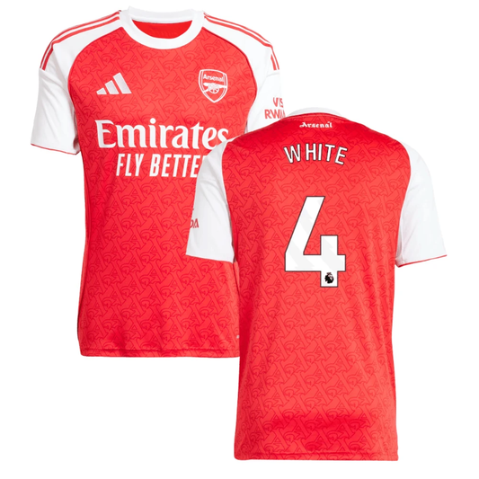 Ben White #4 Arsenal 2025-26 Home Jersey – Red by Soccer Jersey