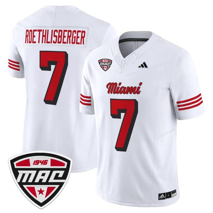 Ben Roethlisberger Jersey #7 Miami OH RedHawks 2025 Limited Stitched by My Store NCAA Football Jerseys