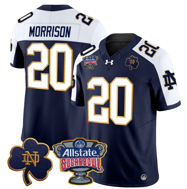 Benjamin Morrison Jersey #20 Notre Dame 2024 Sugar Bowl Patch Football Alternate by NCAA Football Jersey