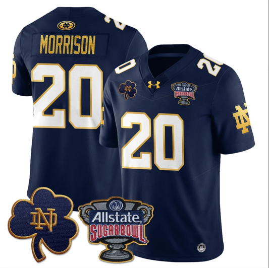 Benjamin Morrison Jersey #20 Notre Dame Allstate Sugar Bowl Football Navy by My Store