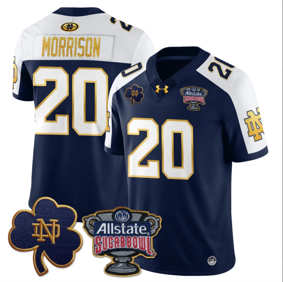 Benjamin Morrison Jersey #20 Notre Dame Allstate Sugar Bowl Football Navy White by My Store