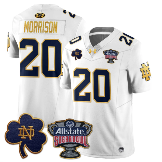 Benjamin Morrison Jersey #20 Notre Dame Allstate Sugar Bowl Football White by My Store