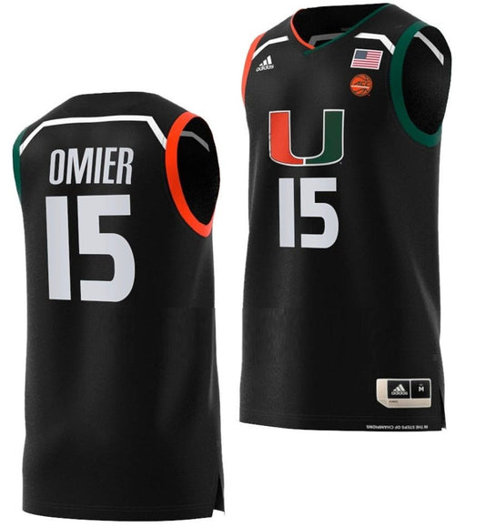 Bensley Joseph Jersey Miami Hurricanes College Basketball Swingman Black #15 by My store basketball