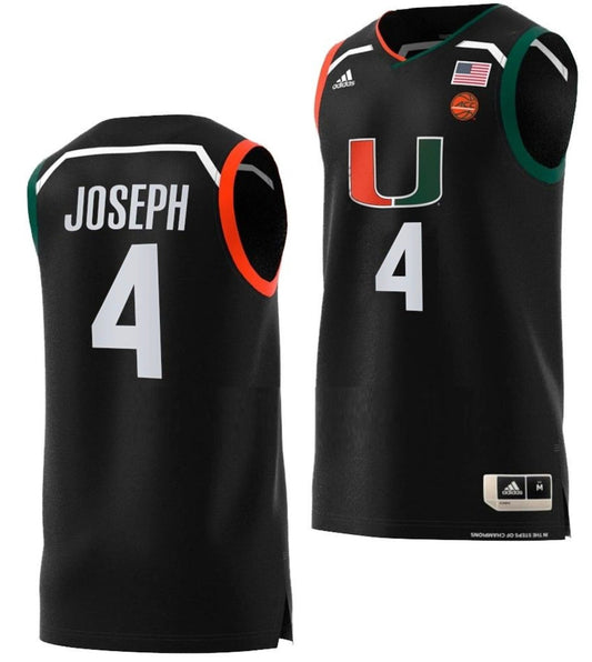 Bensley Joseph Jersey Miami Hurricanes College Basketball Swingman Black #4 by My store basketball