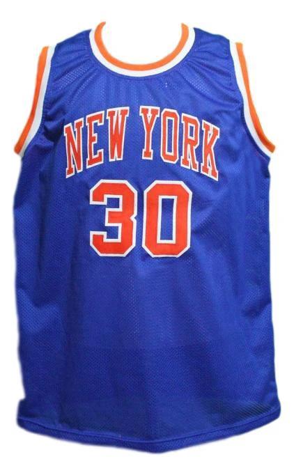 Bernard King Jersey #30 New York Basketball Sewn Blue Stitched by My store basketball