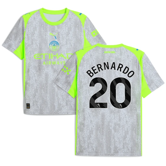 Bernardo Silva 20 Manchester City 2025-26 Third Men Jersey – Gray by Soccer Jersey