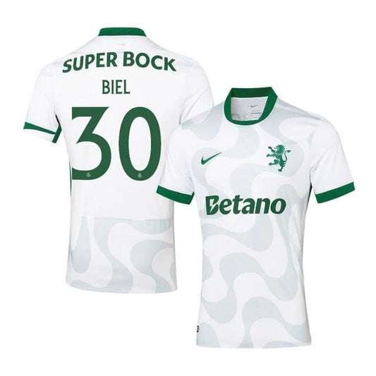 Biel Teixeira 30 Sporting CP 2025-26 Third Match Jersey – White by Soccer Jersey
