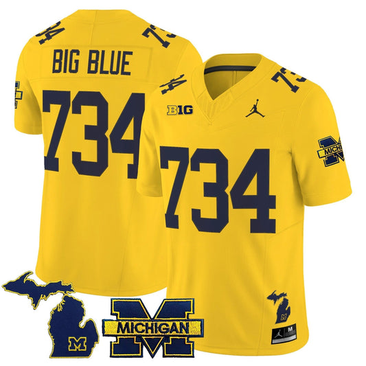 Big Blue Jersey #734 Michigan Wolverines 2025 Vapor Stitched Maiz by My Store