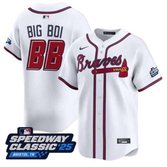 Big Boi Jersey #BB Atlanta Braves Speedway Classic Limited Stitched White by My Store