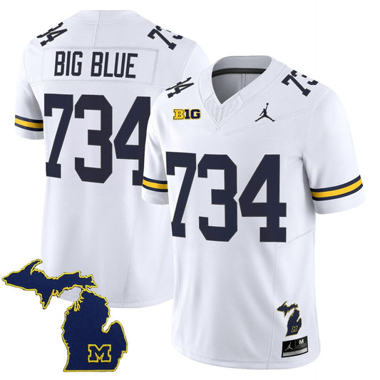 Big Blue Jersey #734 Michigan Wolverines 2025 Limited V2 Stitched by My Store NCAA Football Jerseys