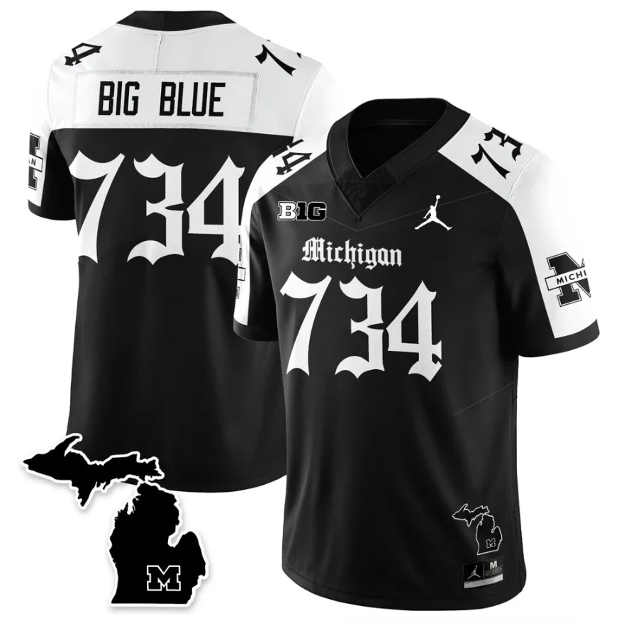 Big Blue Jersey #734 Michigan Wolverines Gothic Vapor Limited Stitched by My Store NCAA Football Jerseys