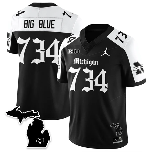 Big Blue Jersey #734 Michigan Wolverines Gothic Vapor Limited Stitched by My Store NCAA Football Jerseys