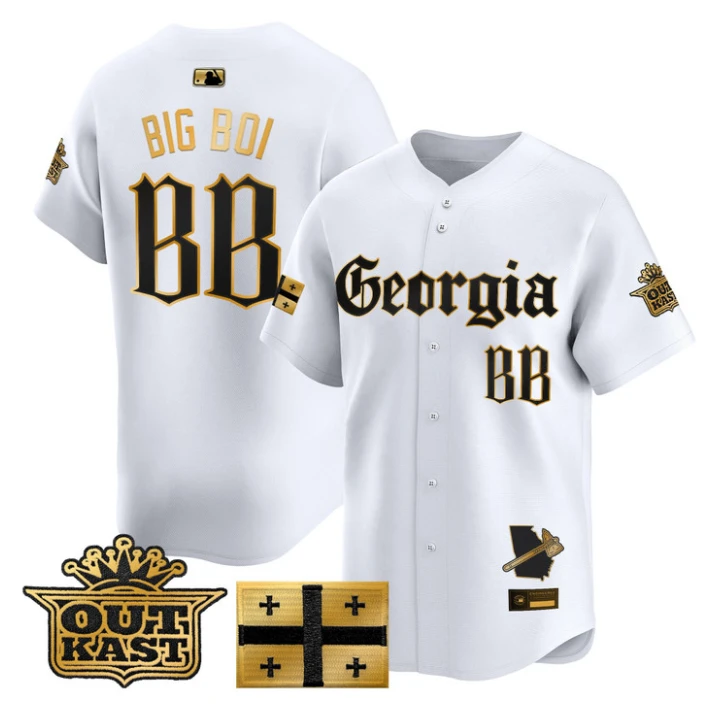 Big Boi Jersey #BB Atlanta Braves Georgia Outkast Gothic Stitched by My Store
