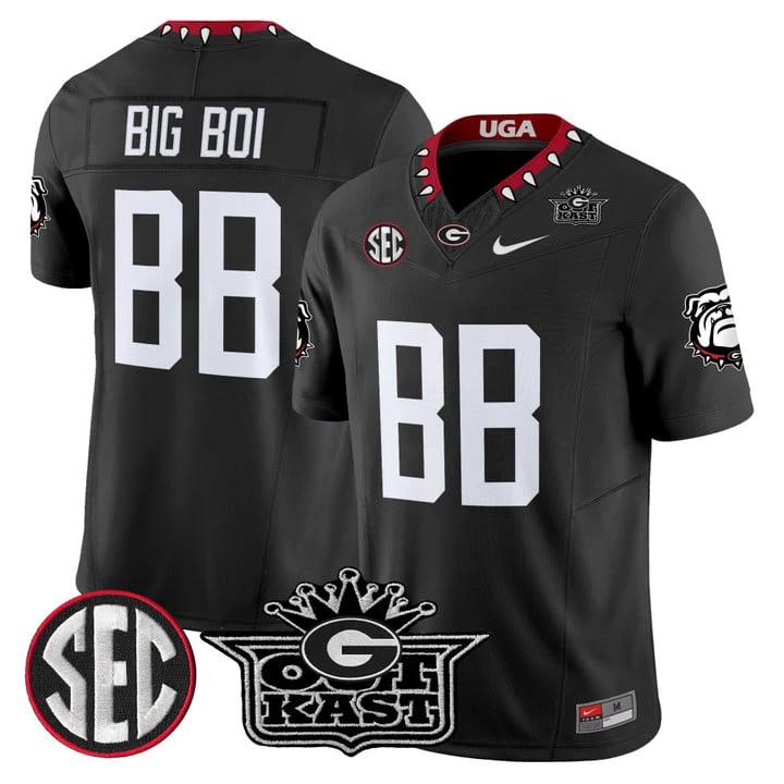 Big Boi Jersey #BB Outkast x Georgia Bulldogs Vapor Limited Stitched by My Store NCAA Football Jerseys