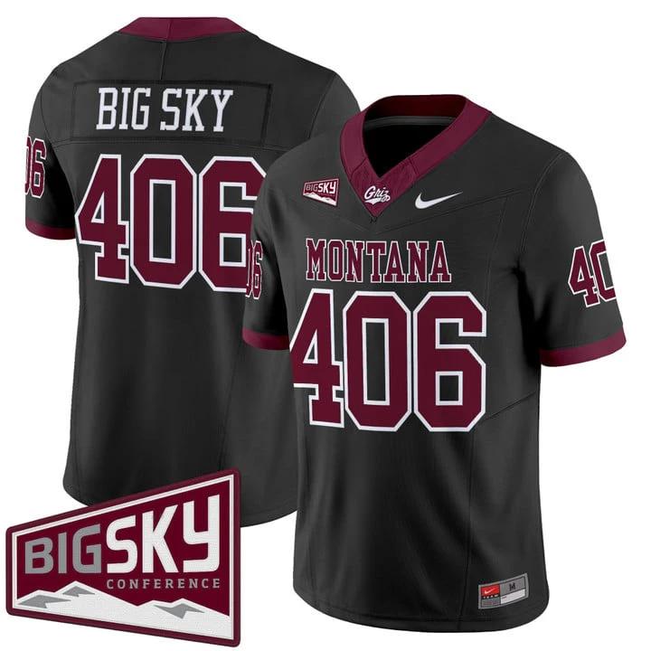 Big Sky Jersey #406 Montana Grizzlies 2025 Vapor Limited Stitched by My Store NCAA Football Jerseys