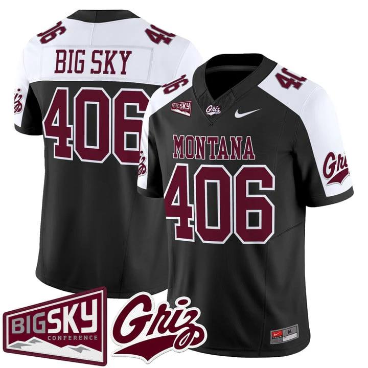 Big Sky Jersey #406 Montana Grizzlies 2025 Vapor Limited Stitched by My Store NCAA Football Jerseys
