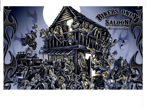 Bikers Only Saloon Flag-3x5 FT Banner-100% polyester by flagsshop