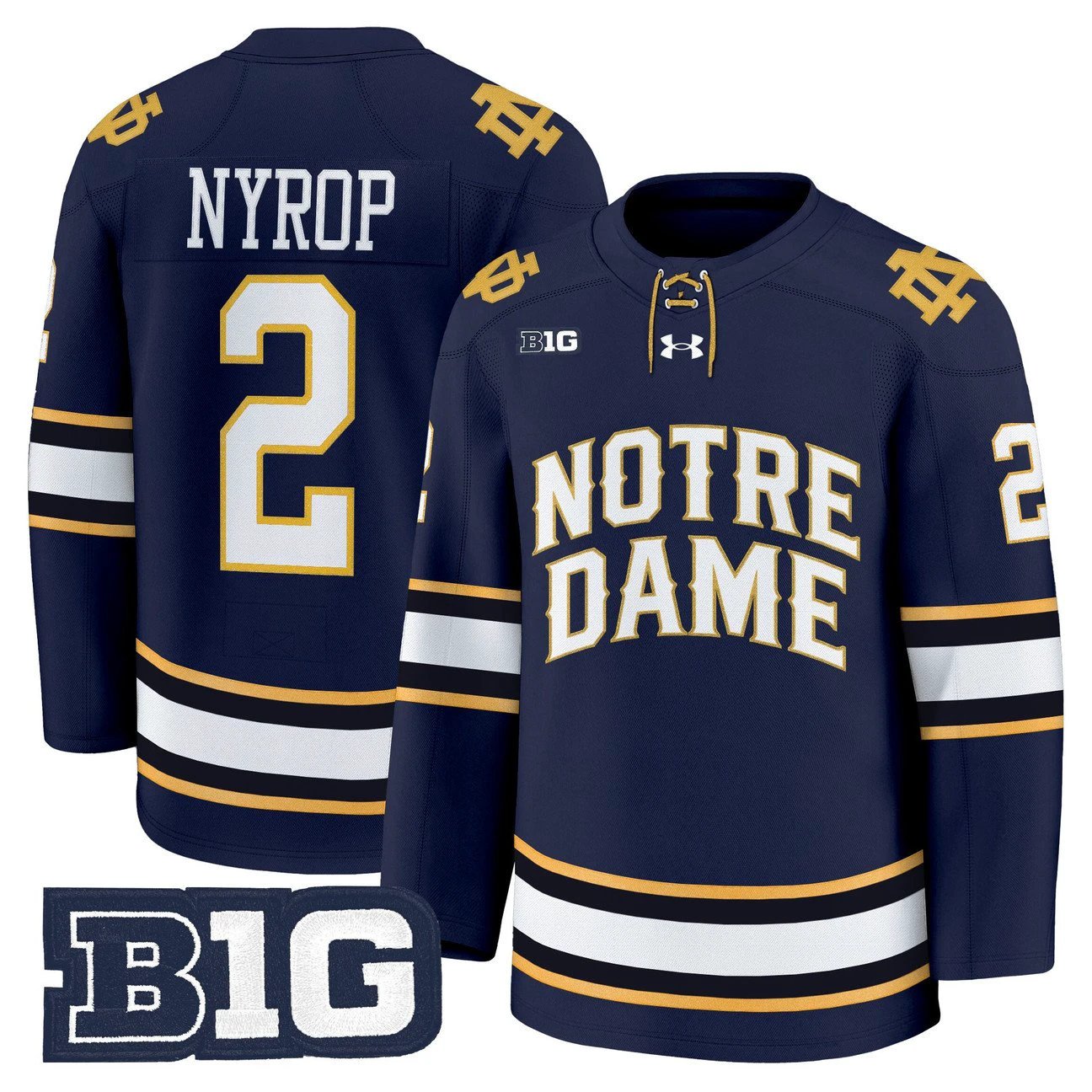 Bill Nyrop Jersey #2 Notre Dame Fighting Irish 2025-26 Premium Stitched by Hockey David