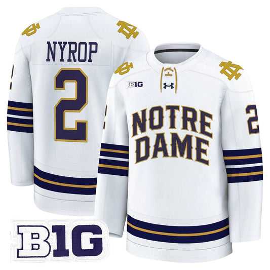 Bill Nyrop Jersey #2 Notre Dame Fighting Irish 2025-26 Premium Stitched by Hockey David